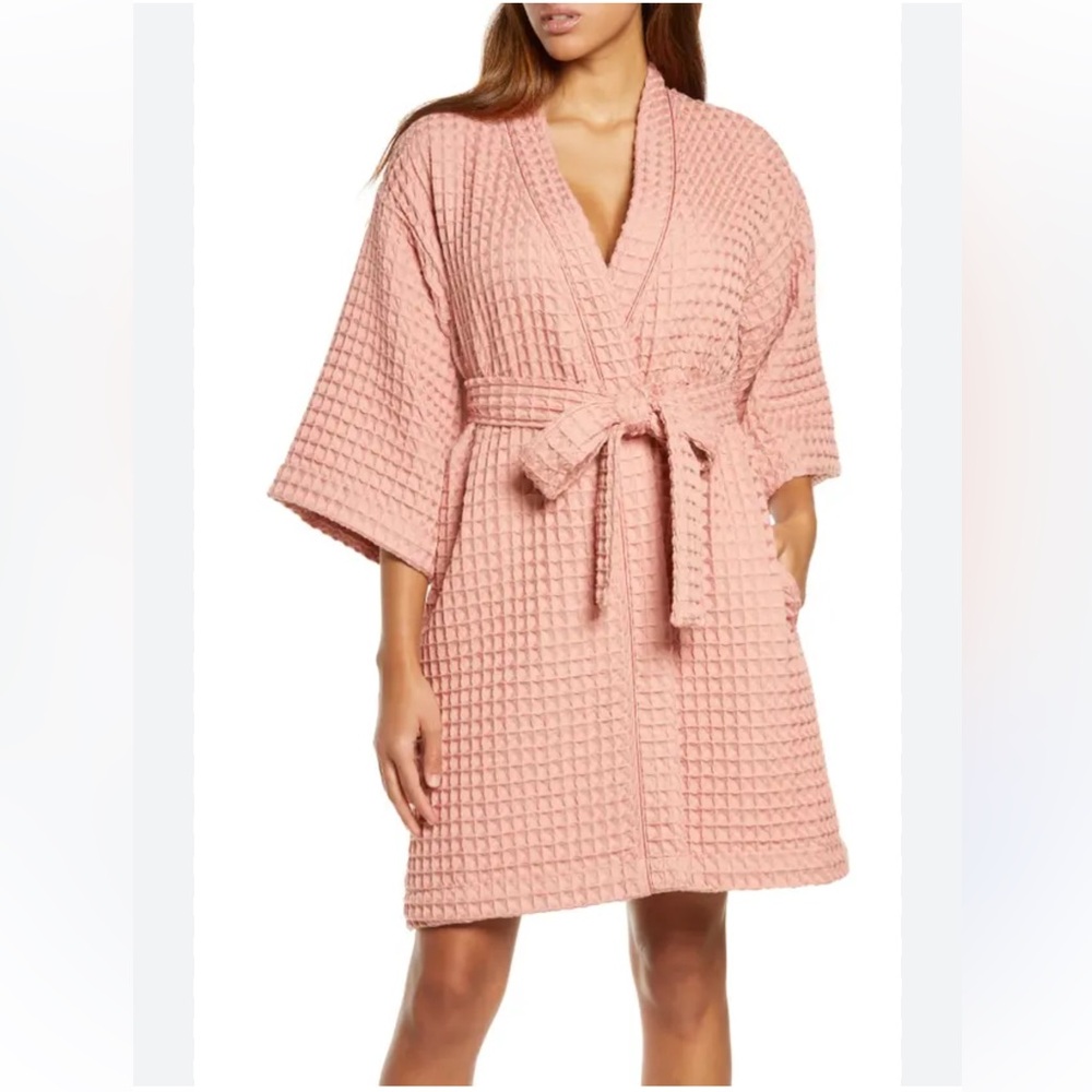 Nordstrom Belted Cotton Robe In Ivory Egret Capri Floral small